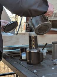 Even tailgating you can have a perfect cup of coffee with the AeroPress!